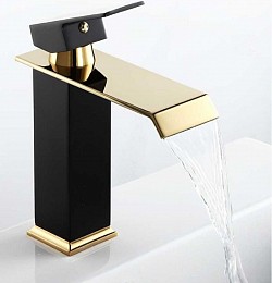 Sophisticated golden black faucet
