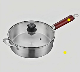 Fine silver saute pan with tempered glass lid £15000 Order number 858