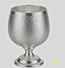Elegant hammered pure silver pedestal goblet £1800 order number 588