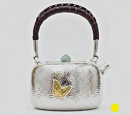 Sterling silver teapot with butterfly accents £1500 order number 808