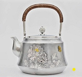 Exquisite sterling silver teapot with butterfly accents order number 508