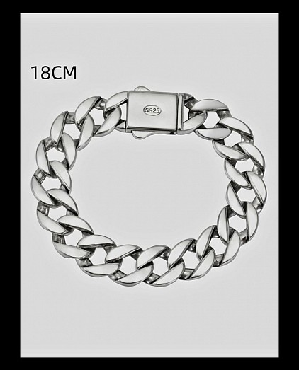Thick sterling silver Cuban bracelet £180 order number 508