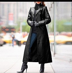 Fine quality long leather coat £50 order number 508